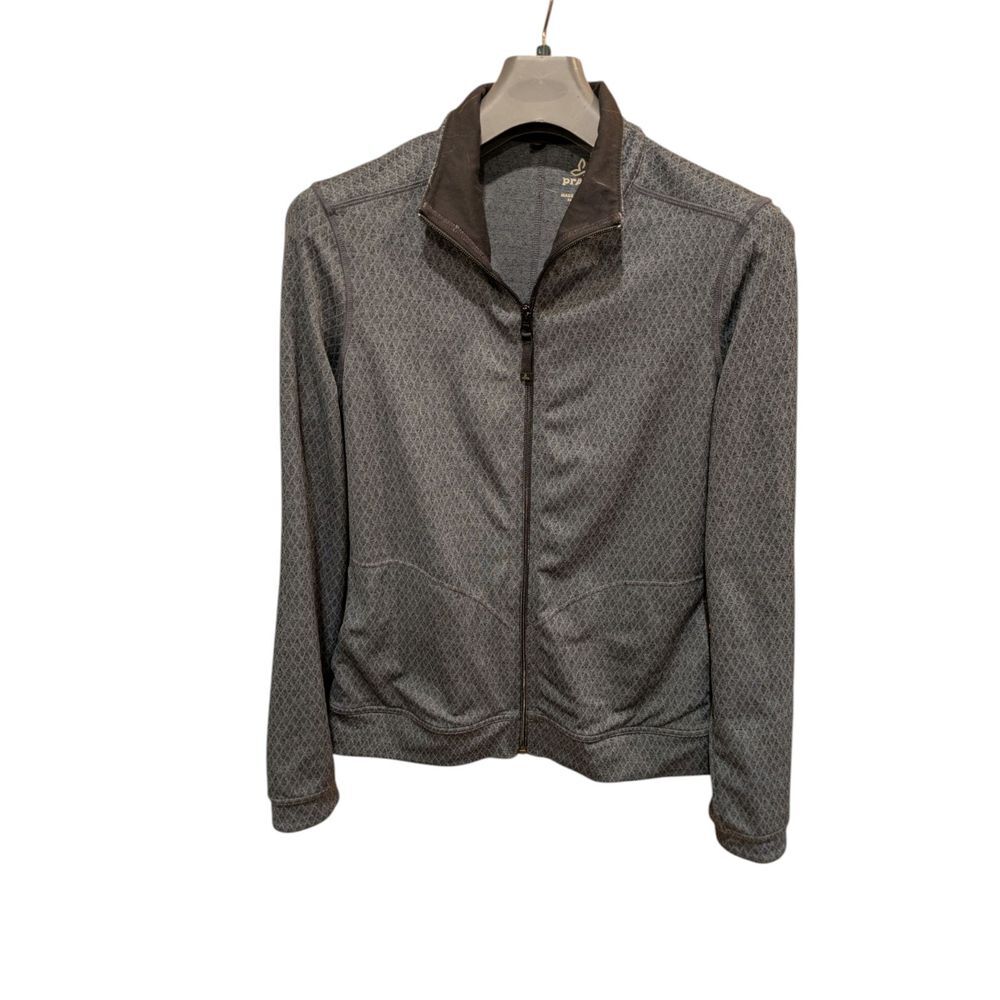 Prana Jacket Womens Medium Gray Full Zip Randa Outdoorโ Hiking Sweater